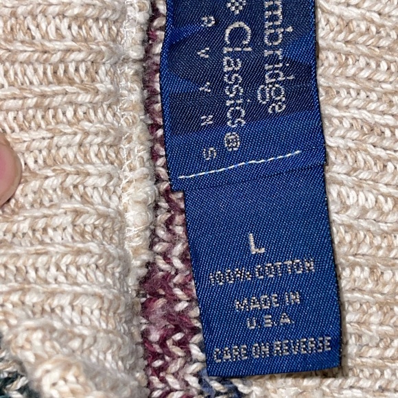 Vintage Sweater Cambridge Classics Mervyns. 100% Cotton. Size L. Made in USA. - Picture 5 of 6